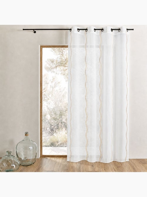 Voilage jacquard à rayures verticales ondulées - Kiabi