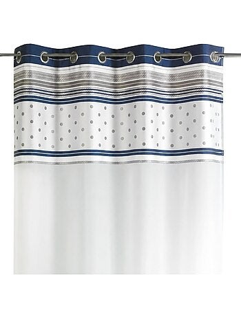 Voilage jacquard avec parement à rayures horizontales