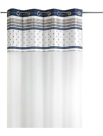 Voilage jacquard avec parement à rayures horizontales