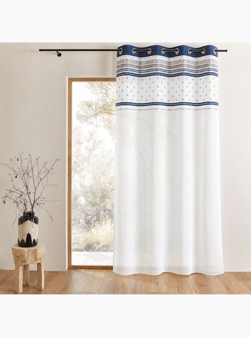 Voilage jacquard avec parement à rayures horizontales - Kiabi