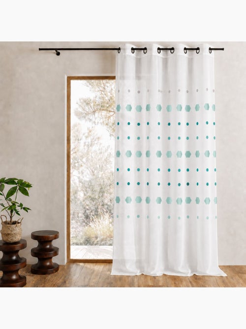 Voilage jacquard imprimés hexagonaux - Kiabi