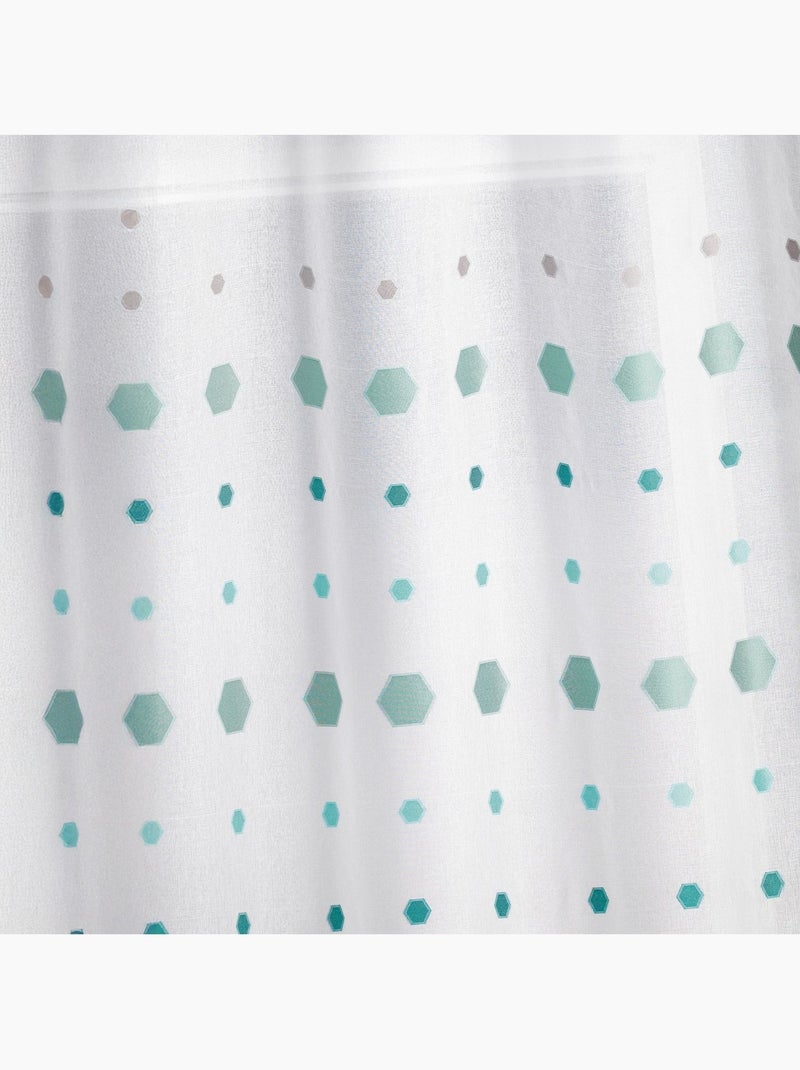 Voilage jacquard imprimés hexagonaux Bleu azur - Kiabi