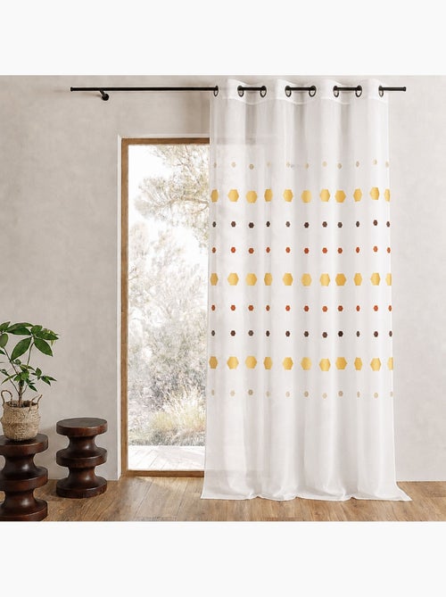 Voilage jacquard imprimés hexagonaux - Kiabi