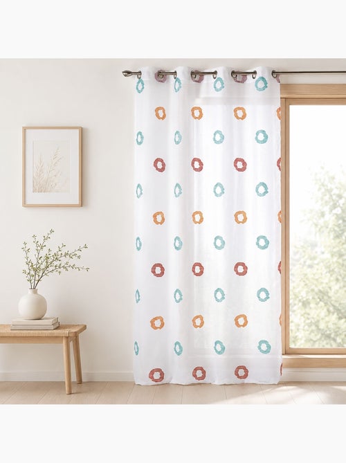 Voilage léger à motifs de cercles rayés stylisés - Kiabi