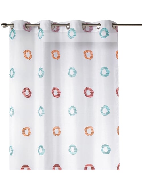 Voilage léger à motifs de cercles rayés stylisés - Kiabi