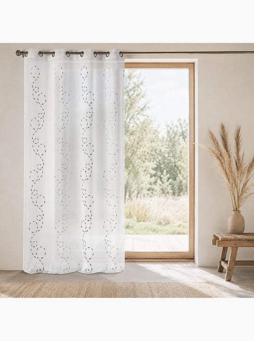 Voilage léger brodé à motifs décoratifs - Kiabi