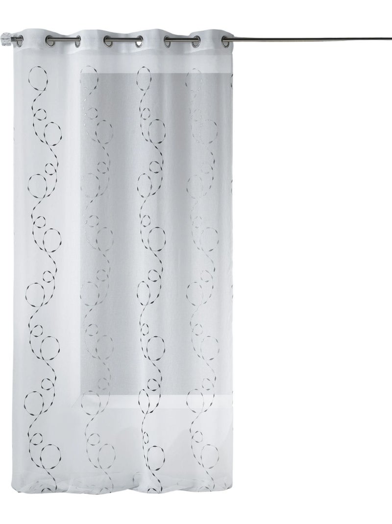 Voilage léger brodé à motifs décoratifs Gris clair - Kiabi