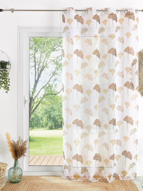 Voilage léger imprimé motif ginkgo - Kiabi