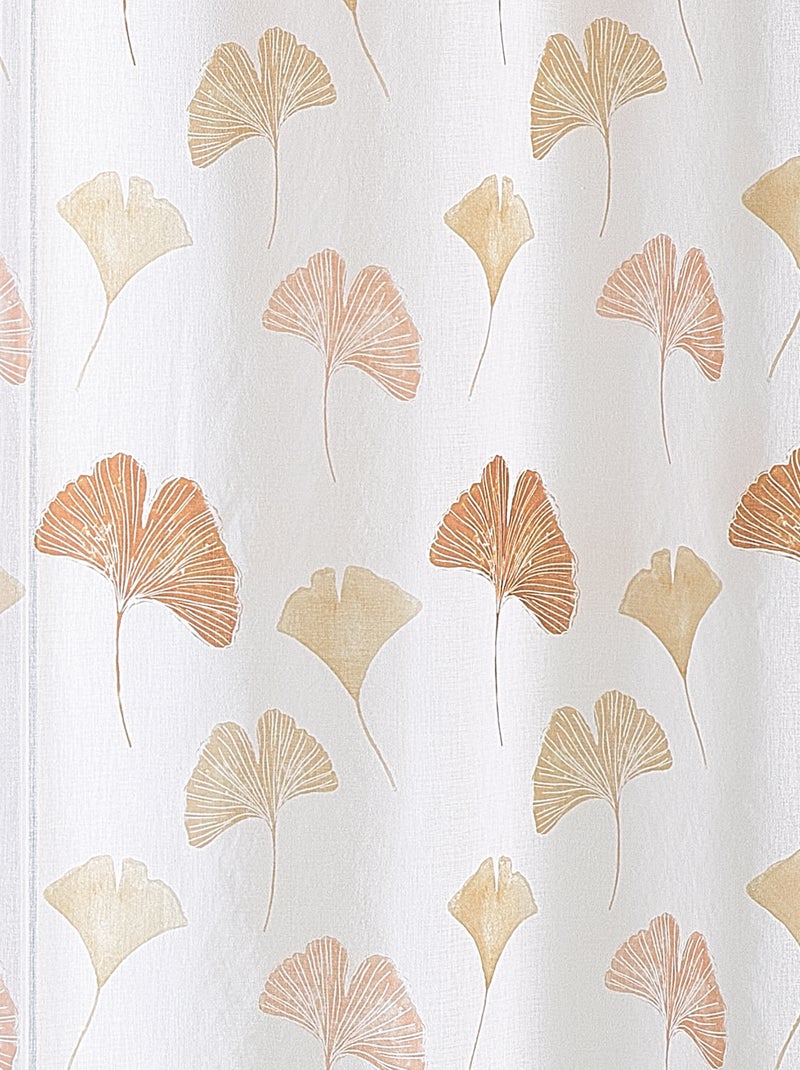 Voilage léger imprimé motif ginkgo Terracotta - Kiabi