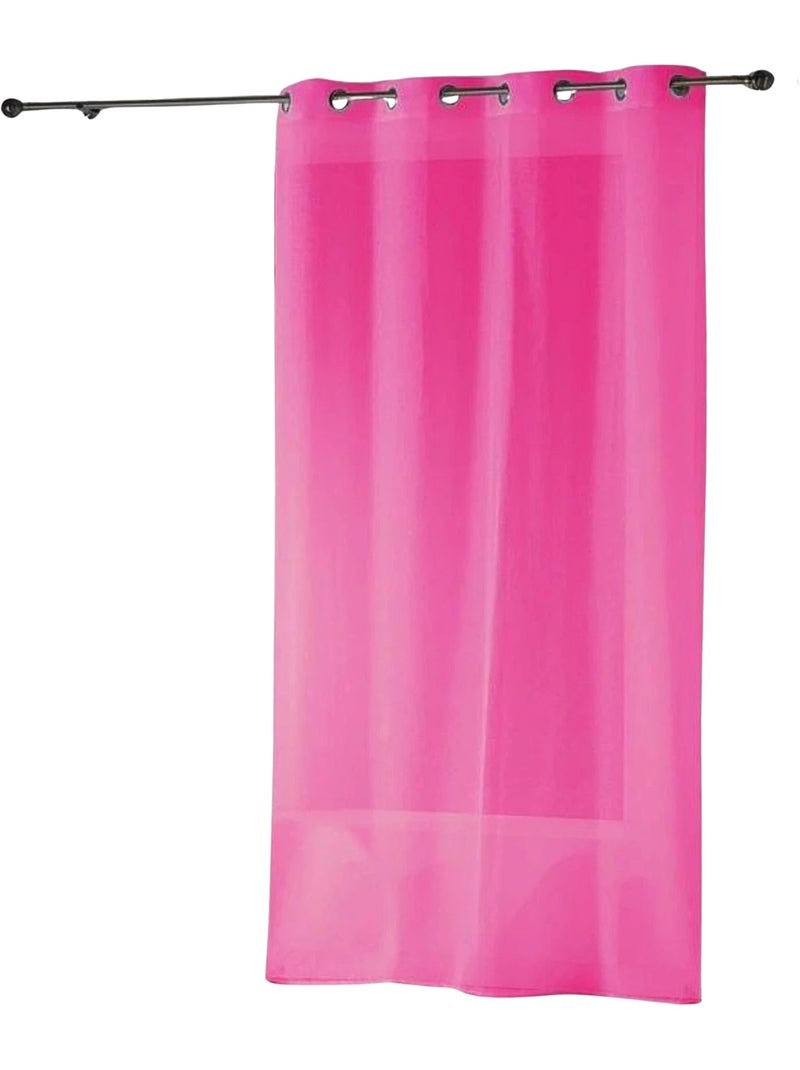Voilage léger semi-transparent à bas plombé Rose framboise - Kiabi