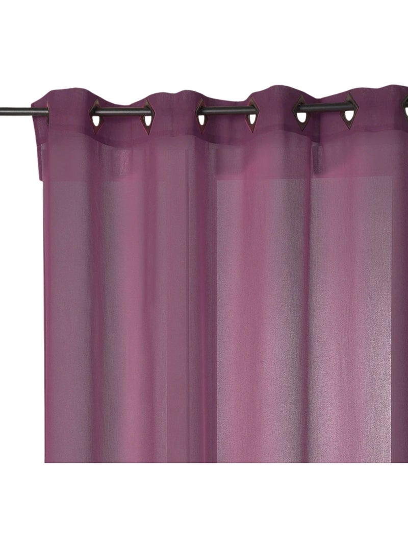 Voilage léger uni à œillets carrés Violet prune - Kiabi