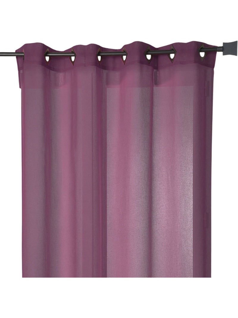 Voilage léger uni à œillets carrés Violet prune - Kiabi