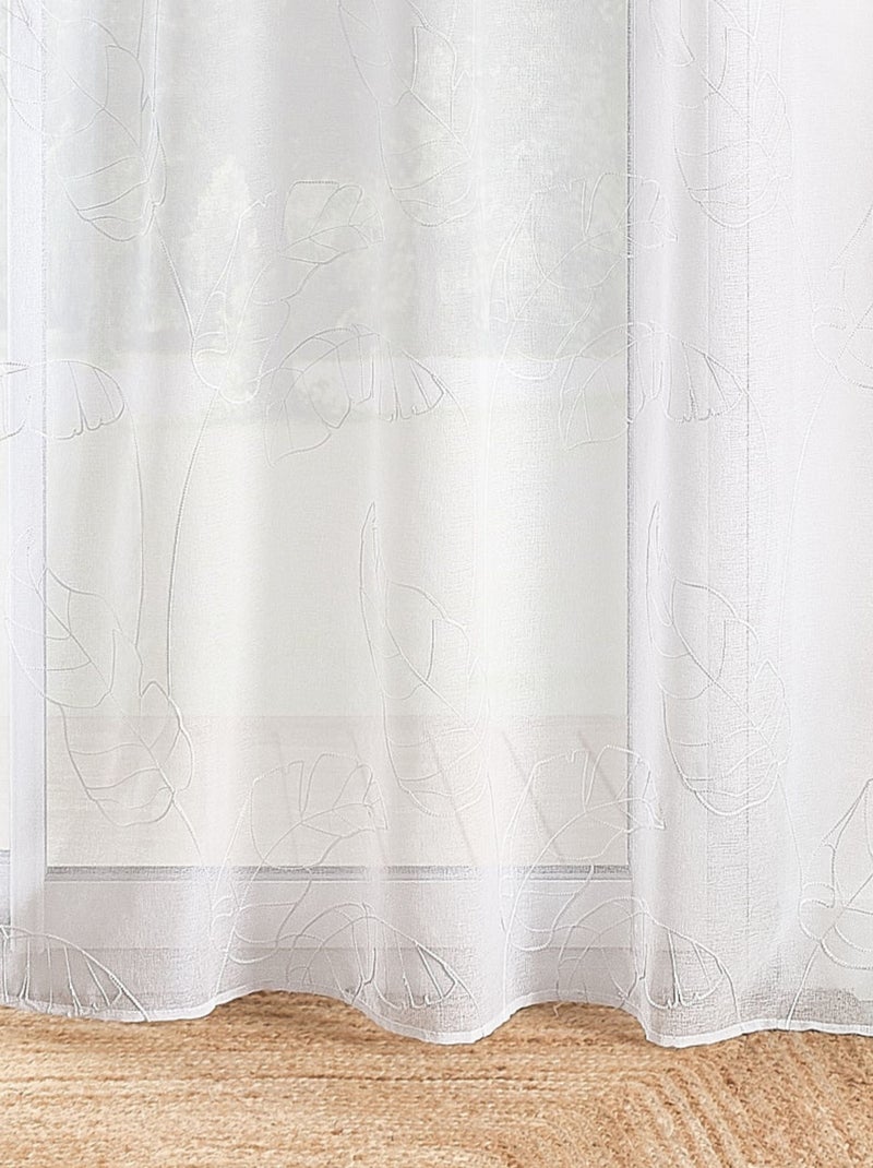 Voilage motif feuilles à pattes cachées Blanc - Kiabi