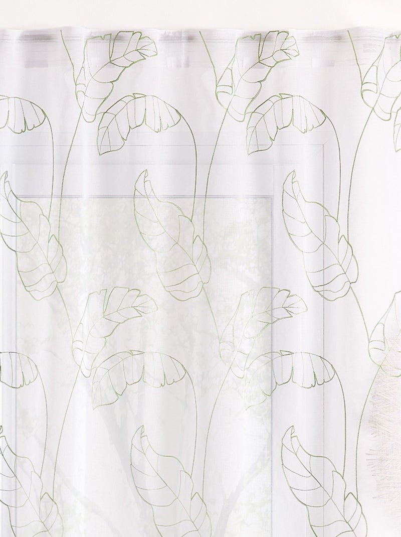 Voilage motif feuilles à pattes cachées Vert - Kiabi