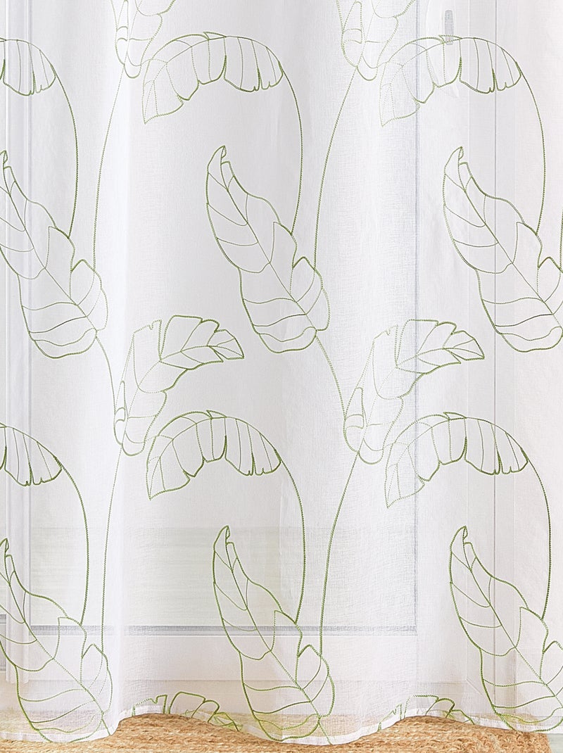 Voilage motif feuilles à pattes cachées Vert - Kiabi