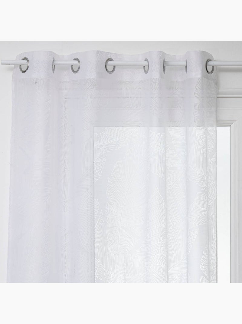 Voilage motif feuilles devo Blanc - Kiabi