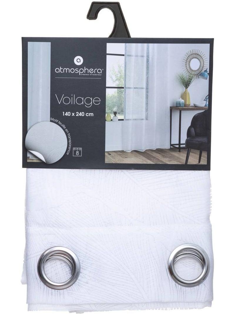 Voilage motif feuilles devo Blanc - Kiabi