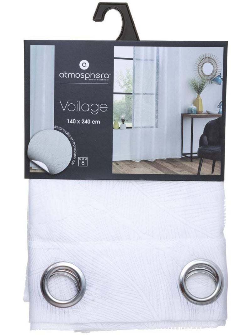 Voilage motif feuilles devo Blanc - Kiabi
