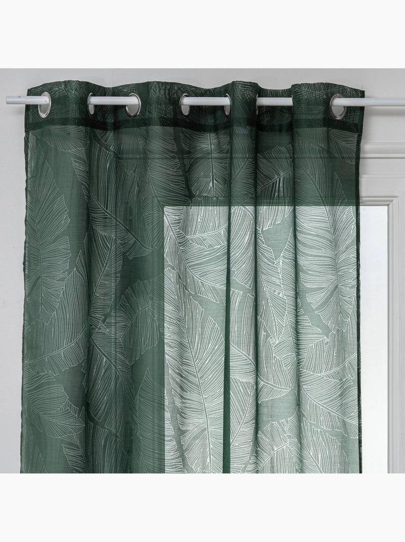 Voilage motif feuilles devo Vert - Kiabi