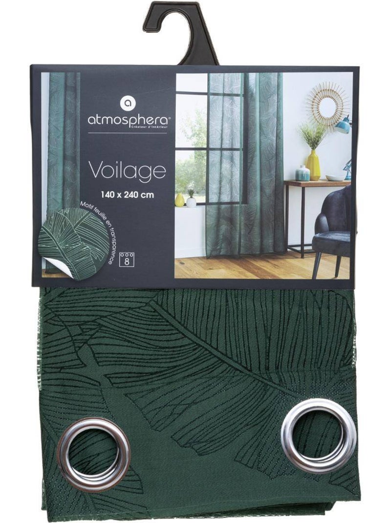 Voilage motif feuilles devo Vert - Kiabi