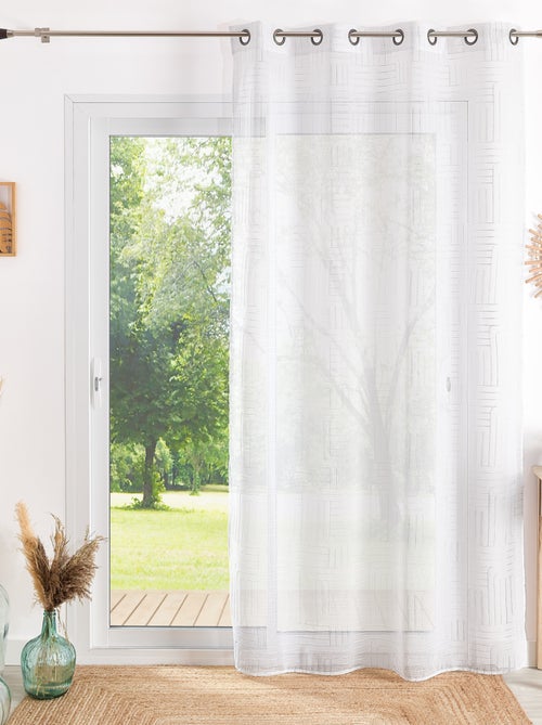 Voilage motif géométrique brodé - Kiabi
