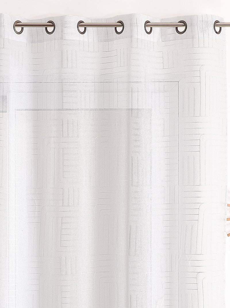 Voilage motif géométrique brodé Blanc - Kiabi