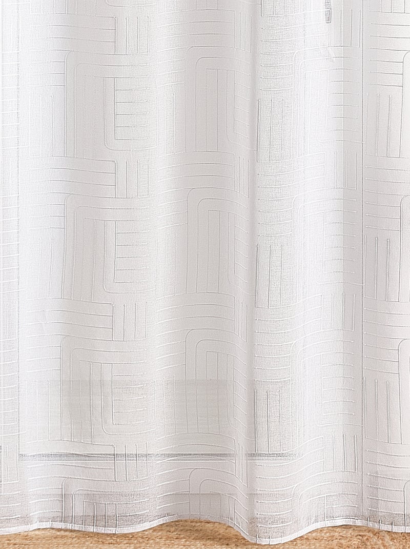 Voilage motif géométrique brodé Blanc - Kiabi