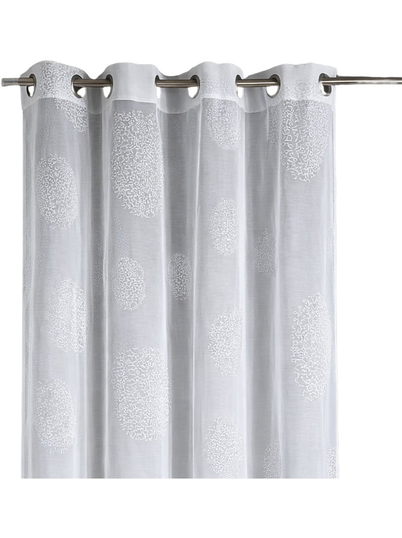 Voilage motif rond impression magnétique Blanc - Kiabi