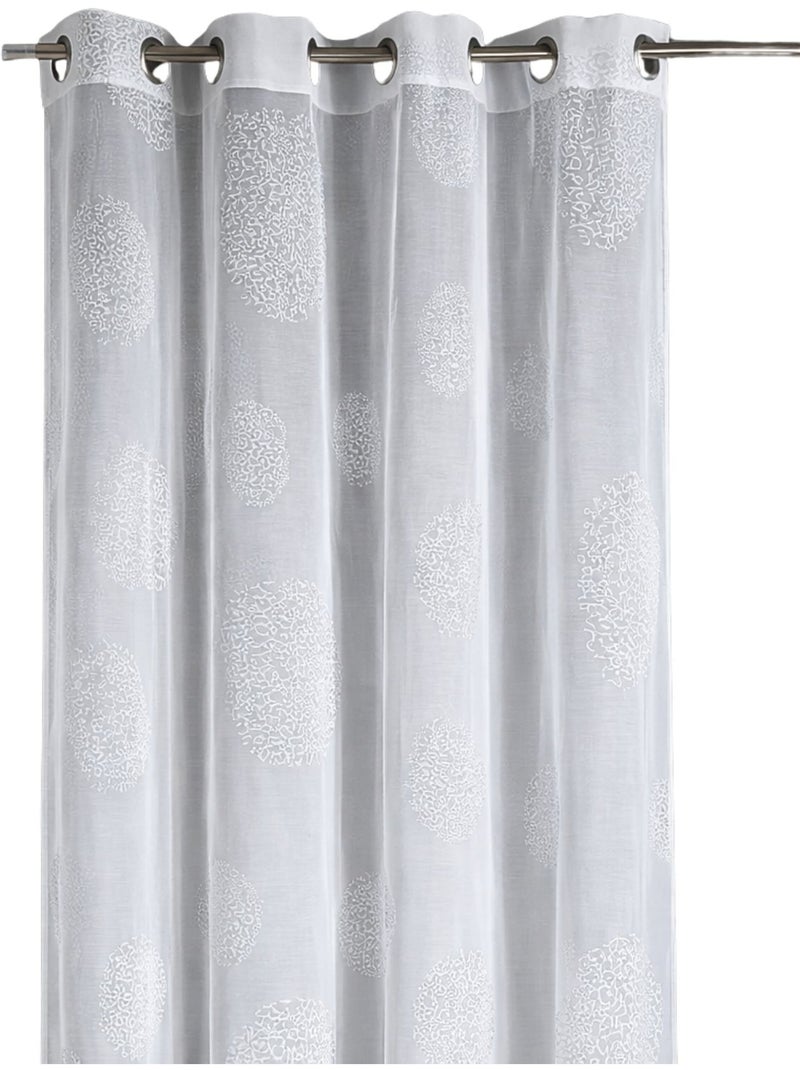 Voilage motif rond impression magnétique Blanc - Kiabi