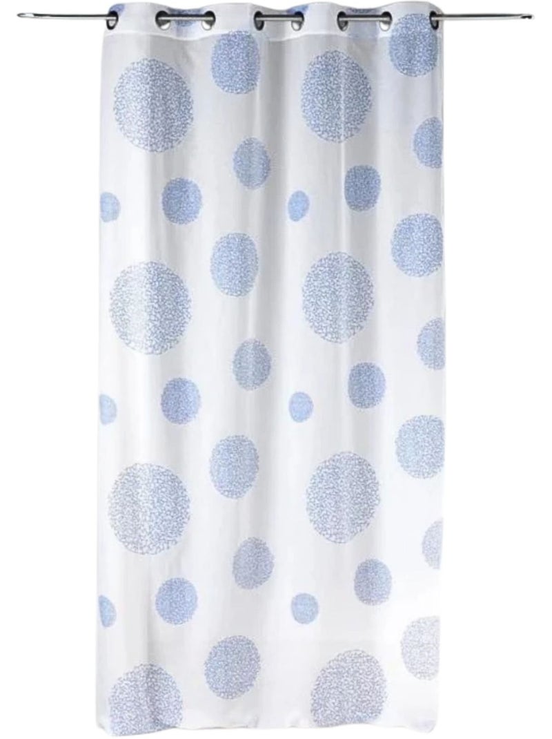 Voilage motif rond impression magnétique Bleu - Kiabi