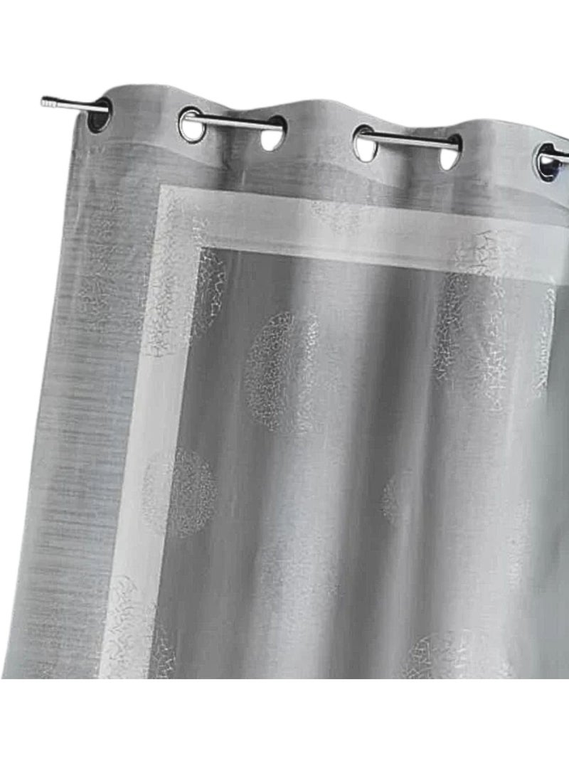 Voilage motif rond impression magnétique Gris clair - Kiabi