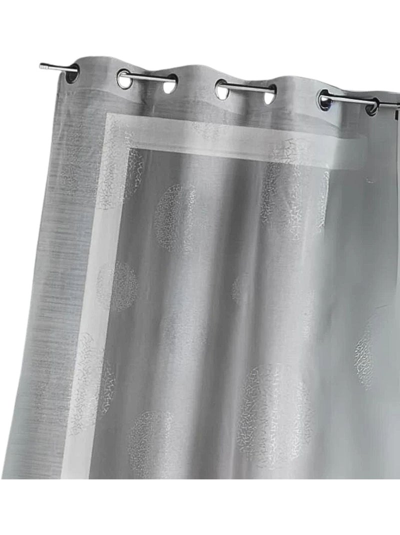 Voilage motif rond impression magnétique Gris clair - Kiabi