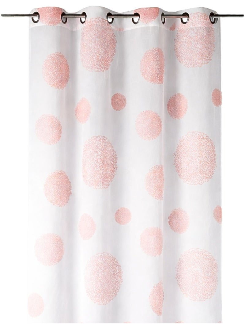 Voilage motif rond impression magnétique Orange corail - Kiabi