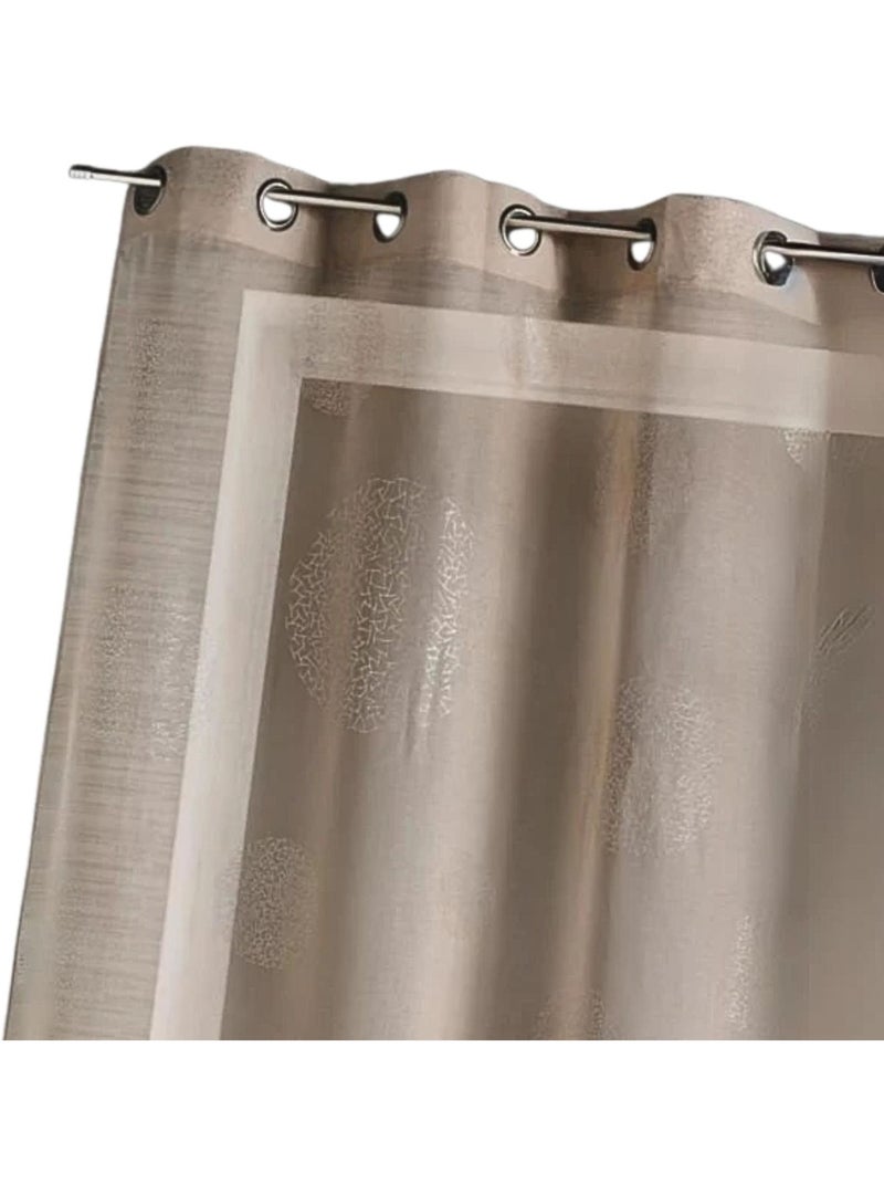 Voilage motif rond impression magnétique Taupe - Kiabi