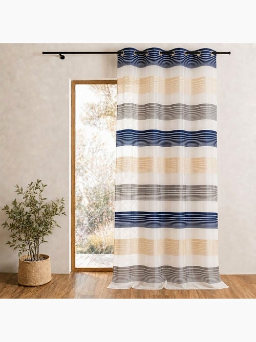 Voilage organza à fines rayures horizontales colorées - Kiabi