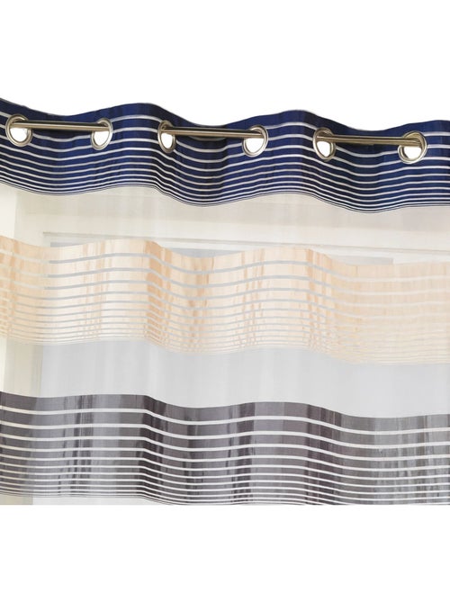 Voilage organza à fines rayures horizontales colorées - Kiabi