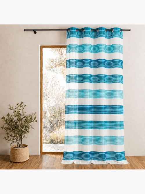 Voilage organza à fines rayures horizontales colorées - Kiabi