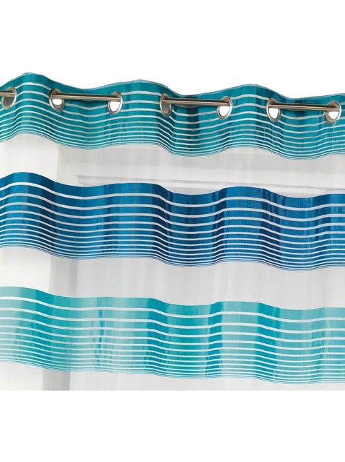 Voilage organza à fines rayures horizontales colorées - Kiabi