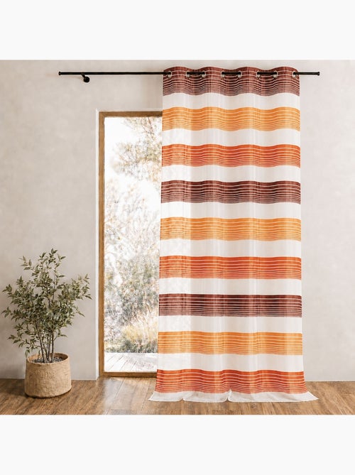 Voilage organza à fines rayures horizontales colorées - Kiabi