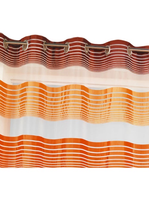 Voilage organza à fines rayures horizontales colorées - Kiabi