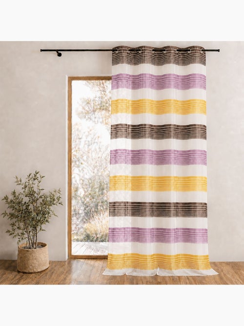 Voilage organza à fines rayures horizontales colorées - Kiabi