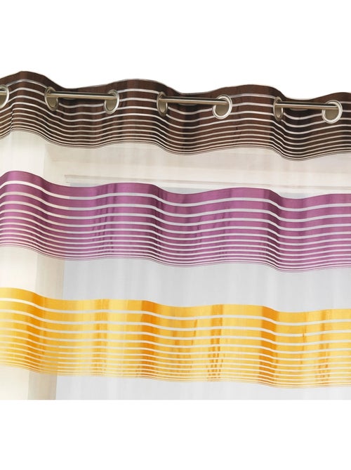 Voilage organza à fines rayures horizontales colorées - Kiabi
