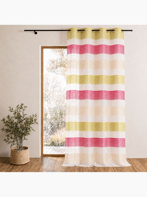 Voilage organza à fines rayures horizontales colorées - Kiabi