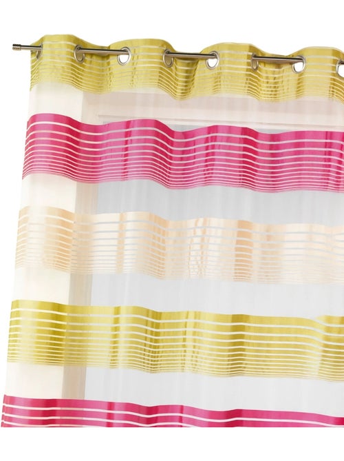 Voilage organza à fines rayures horizontales colorées - Kiabi