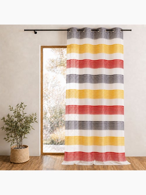 Voilage organza à fines rayures horizontales colorées - Kiabi