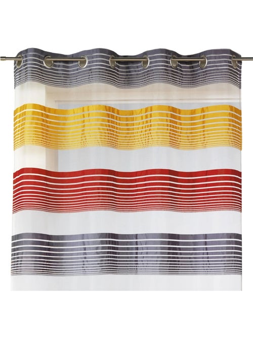 Voilage organza à fines rayures horizontales colorées - Kiabi