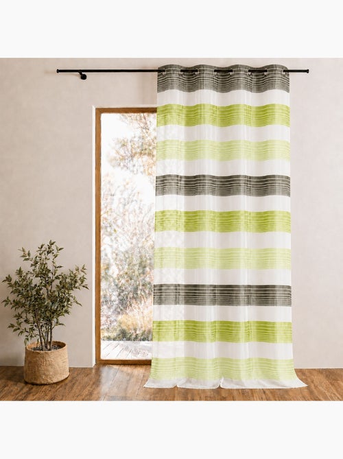 Voilage organza à fines rayures horizontales colorées - Kiabi