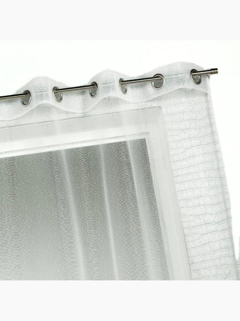 Voilage organza à fines rayures horizontales Ivoire - Kiabi