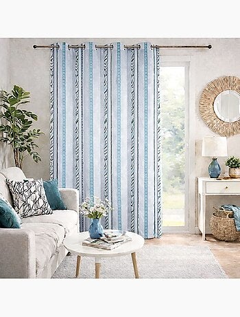 Voilage organza à fines rayures zébrées