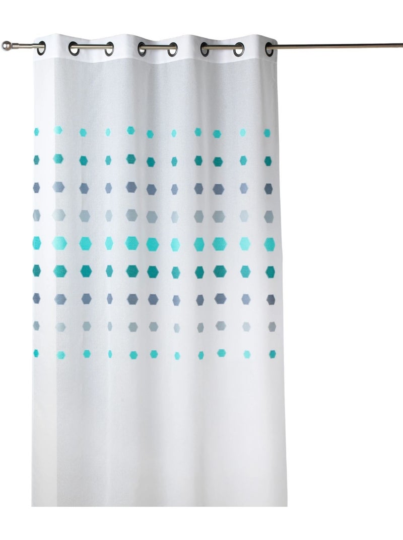 Voilage organza à pois géométriques Bleu azur - Kiabi